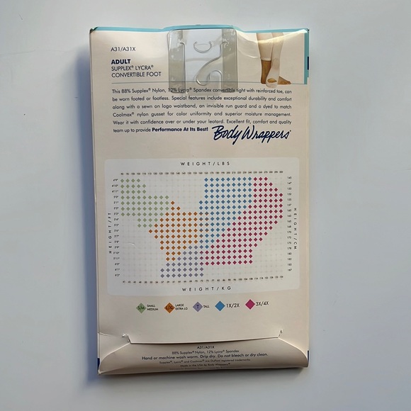 BODY WRAPPERS Convertible Foot Tights - Picture 2 of 3